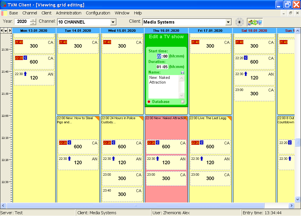 TV Market - automation of sales of advertising time on television